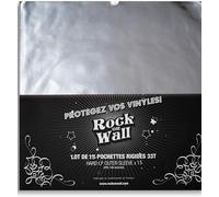 Rock on Wall - Bolsa exterior de vinilo de 33 a 12 pulgadas, protección rígida, lote de 15 unidades, PVC, cristal, 150 micras, 84% reciclado, ecológico, fabricado en Francia