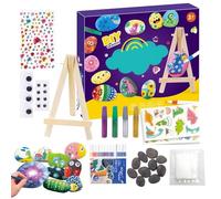 Rock Painting Craft Set - Glow In The Dark Stone Art System, DIY Decorative Activity Accessory Set, Educational Skill Development Toy For Children Family Girls Boys Teens Birthday Use | Fun Artistic