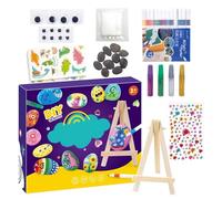 Rock Painting Kit - Glow In Dark Stones | Creative Craft Set For Kids, Arts Supplies For Boys Girls Teens, Hand Painted Rocks, Educational Activity For Children Family Fun Gift Birthday Present
