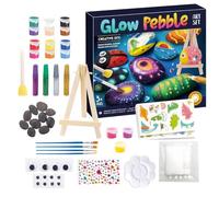 Rock Painting Kit - Glow In Dark Stones | Creative Craft Set For Kids, Arts Supplies For Boys Girls Teens, Hand Painted Rocks, Educational Activity For Children Family Fun Gift Birthday Present