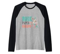 Rock Paper Crispr Ciencia de biología de ADN genético Camiseta Manga Raglan