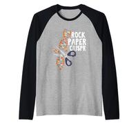 Rock Paper Crispr DNA Biólogo Ingeniería Genética Ciencia Camiseta Manga Raglan