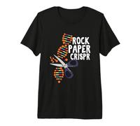 Rock Paper Crispr DNA Biólogo Ingeniería Genética Ciencia Camiseta Premium