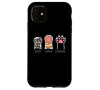 Rock Paper Scissors Hand Game Cute Paw Funny Cat Introvertido Carcasa para iPhone 11