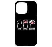 Rock Paper Scissors Hand Game Cute Paw Funny Cat Introvertido Carcasa para iPhone 15 Pro MAX