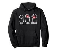 Rock Paper Scissors Hand Game Cute Paw Funny Cat Introvertido Sudadera con Capucha