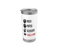 Rock Paper Scissors - Sierra de mesa divertida para carpintería Vaso térmico de acero inoxidable de doble pared