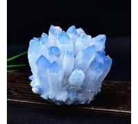 Rock Quartz Raw Crystal Cluster Geode Stone, Crystals Druzy for Home Decor,Blue,400~500g