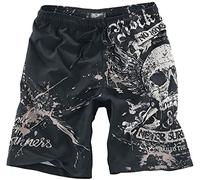 Rock Rebel by EMP Hombre Bañador Negro con Estampado Rocky 4XL
