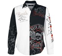 Rock Rebel by EMP Hombre Camiseta Blanca y Negra con Estampado Rock XXL