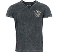 Rock Rebel by EMP Hombre Camiseta Gris con Estampado pequeño en la Parte Delantera y Gran Estampado en la Espalda M