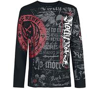 Rock Rebel by EMP Hombre Camiseta Negra de Manga Larga con Estampado All-Over 5XL
