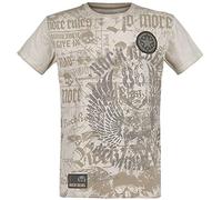 Rock Rebel by EMP Hombre Camiseta Vintage Beige con Estampado Integral M