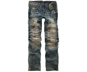 Rock Rebel by EMP Hombre Vaqueros Biker Azules con Lavado Individual W30L32