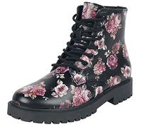 Rock Rebel by EMP Mujer Botas Negras con Estampado Floral Allover EU37