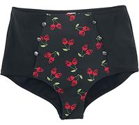 Rock Rebel by EMP Mujer Braguita de Bikini Negra con Estampado Rockabilly y Botones XL
