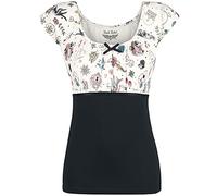 Rock Rebel by EMP Mujer Camiseta Blanca y Negra con Estampado L