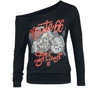 Rock Rebel by EMP Mujer Camiseta de Manga Larga Negra de Corte Casual S
