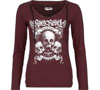Rock Rebel by EMP Mujer Camiseta Manga Larga Stay Awake Rojo Oscuro XL