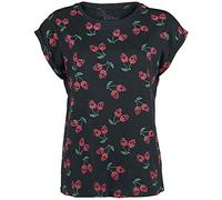 Rock Rebel by EMP Mujer Camiseta Suelta Negra con Estampado de Cerezas XL