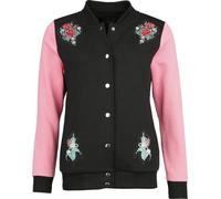 Rock Rebel by EMP Mujer Chaqueta universitaria negra/rosa con puños de canalé S