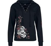 Rock Rebel by EMP Mujer Sudadera con Capucha Negra con Cordones L