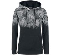 Rock Rebel by EMP Mujer Sudadera Negra con Capucha y Estampado de Calavera S