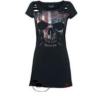 Rock Rebel by EMP Mujer Vestido Corto Negro con Estampado de Calaveras 3XL