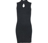 Rock Rebel by EMP Mujer Vestido Corto Negro con Ojo de Cerradura en Escote y Cuello S