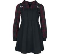 Rock Rebel by EMP Mujer Vestido Negro/Rojo con Cordones M