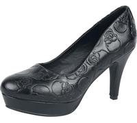 Rock Rebel by EMP Mujer Zapatos de tacón Negros con Estampado Integral de Calavera EU37