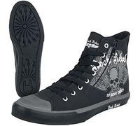 Rock Rebel by EMP Unisex Zapatillas Negras con Estampado de Calavera EU43