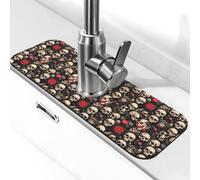 Rock Record - Alfombrilla para grifo de fregadero de cocina, alfombrilla de goteo para fregadero de cocina, antisalpicaduras, absorbente, secado rápido, fregadero de cocina, alfombrilla para grifo