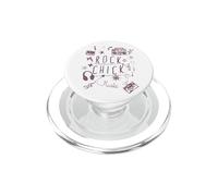 Rock Retro Doodle Años 80 Música Rock & Roll Mujeres Chicas PopSockets PopGrip para MagSafe
