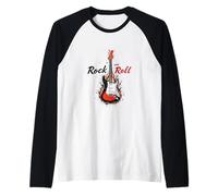 Rock & Roll - Camiseta gráfica de Guitarra eléctrica Camiseta Manga Raglan