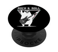 Rock & Roll Cat Guitarra Música Divertida PopSockets PopGrip Adhesivo