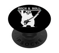 Rock & Roll Cat Tocando la Guitarra PopSockets PopGrip Adhesivo