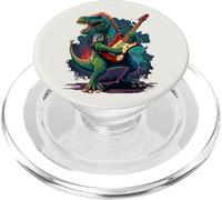 Rock & Roll Dinosaur Tocando una Guitarra PopSockets PopGrip para MagSafe