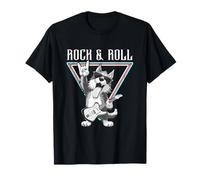 Rock & Roll Dog Playing Guitarra Eléctrica Camiseta