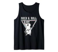 Rock & Roll Funny Bear Guitar Vibes Camiseta sin Mangas