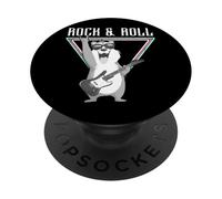 Rock & Roll Funny Bear Guitar Vibes PopSockets PopGrip Adhesivo