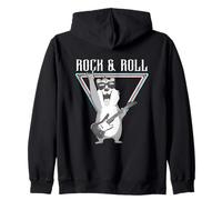 Rock & Roll Funny Bear Guitar Vibes Sudadera con Capucha