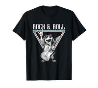 Rock & Roll Guitar Dog Fun Vibes Camiseta
