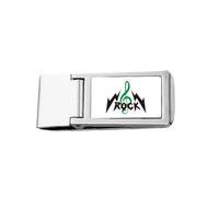 Rock Roll High Notes Intense Slim Money Clip - Cartera de bolsillo de acero inoxidable