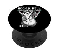 Rock & Roll Raccoon Cool Vibes Diversión PopSockets PopGrip Adhesivo