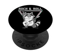 Rock & Roll Raccoon Guitarra Diversión PopSockets PopGrip Adhesivo