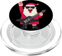 Rock Santa Claus Guitarra Eléctrica Tongue out Cuernos PopSockets PopGrip para MagSafe