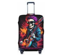 Rock Skull Singer - Fundas elásticas para equipaje de viaje, 45,7 a 81,3 cm, Black, X-Large