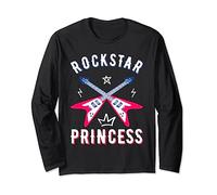 Rock Star Princess Girl Rocker Guitarras Rosa Rock And Roll Manga Larga