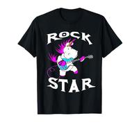 Rock Star Unicornio Divertida Guitarra Música Retro Camiseta